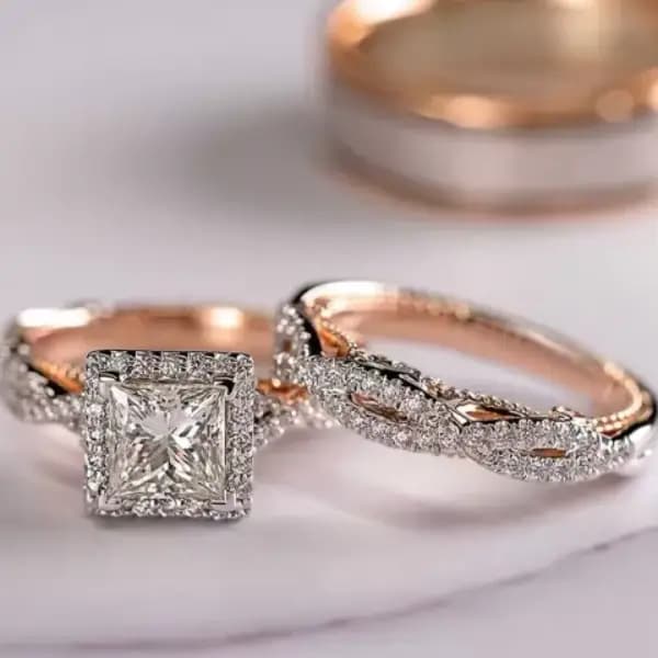 Charm Couple Rings Men Stainless Steel Rings Rhinestones Zircon Women
